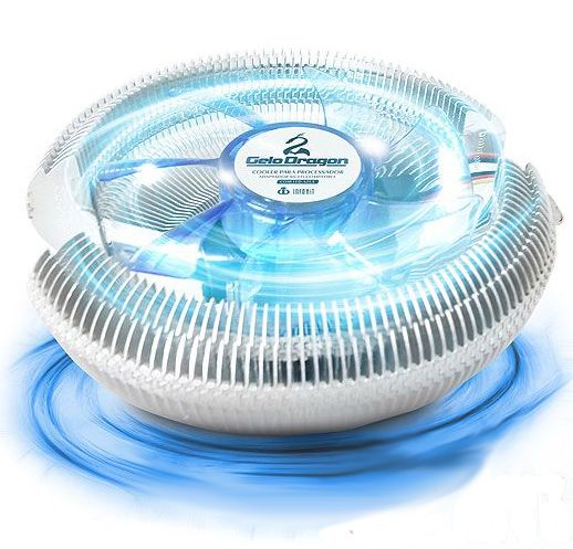 Cooler Processador Gelo Dragon 775 1155 1156 Am3 2 Led Azul